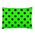 Polka Dots - Black on Neon Green Pillow Case (One Side)