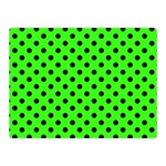 Polka Dots - Black on Neon Green Double Sided Flano Blanket (Mini)