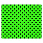 Polka Dots - Black on Neon Green Double Sided Flano Blanket (Small)