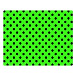 Polka Dots - Black on Neon Green Double Sided Flano Blanket (Large)