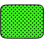 Polka Dots - Black on Neon Green Fleece Blanket (Mini)