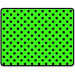 Polka Dots - Black on Neon Green Fleece Blanket (Medium) (One Side)