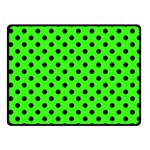 Polka Dots - Black on Neon Green Fleece Blanket (Small) (One Side)