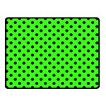 Polka Dots - Black on Neon Green Double Sided Fleece Blanket (Small) (Two Sides)