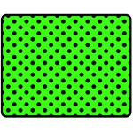 Polka Dots - Black on Neon Green Double Sided Fleece Blanket (Medium) (Two Sides)