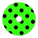 Polka Dots - Black on Neon Green CD Wall Clock