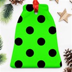 Polka Dots - Black on Neon Green Bell Ornament (Two Sides)