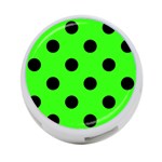 Polka Dots - Black on Neon Green 4-Port USB Hub (One Side)