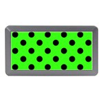 Polka Dots - Black on Neon Green Memory Card Reader (Mini)