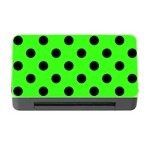 Polka Dots - Black on Neon Green Memory Card Reader with CF