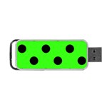 Polka Dots - Black on Neon Green Portable USB Flash (One Side)