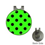 Polka Dots - Black on Neon Green Golf Ball Marker Hat Clip