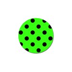 Polka Dots - Black on Neon Green Golf Ball Marker