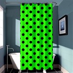 Polka Dots - Black on Neon Green Shower Curtain 36  x 72  (Stall)