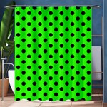 Polka Dots - Black on Neon Green Shower Curtain 60  x 72  (Medium)