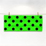 Polka Dots - Black on Neon Green Hand Towel