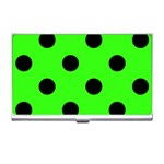 Polka Dots - Black on Neon Green Business Card Holder