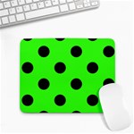 Polka Dots - Black on Neon Green Small Mousepad