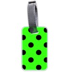 Polka Dots - Black on Neon Green Luggage Tag (Two Sides)