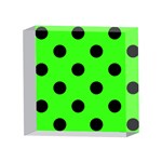 Polka Dots - Black on Neon Green 4 x 4  Acrylic Photo Block