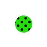 Polka Dots - Black on Neon Green 1  Mini Button