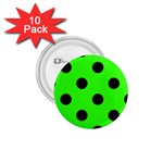 Polka Dots - Black on Neon Green 1.75  Button (10 pack)