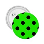 Polka Dots - Black on Neon Green 2.25  Button