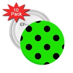 Polka Dots - Black on Neon Green 2.25  Button (10 pack)