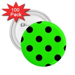 Polka Dots - Black on Neon Green 2.25  Button (100 pack)