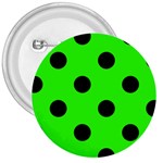 Polka Dots - Black on Neon Green 3  Button