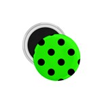 Polka Dots - Black on Neon Green 1.75  Magnet