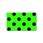 Polka Dots - Black on Neon Green Magnet (Name Card)