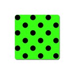 Polka Dots - Black on Neon Green Magnet (Square)