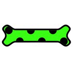 Polka Dots - Black on Neon Green Magnet (Dog Bone)