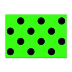 Polka Dots - Black on Neon Green Sticker A4 (10 pack)