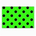 Polka Dots - Black on Neon Green Postcard 4  x 6 