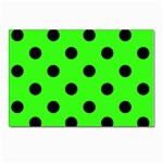 Polka Dots - Black on Neon Green Postcard 5  x 7 