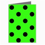 Polka Dots - Black on Neon Green Greeting Card