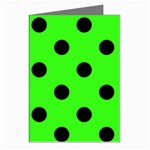 Polka Dots - Black on Neon Green Greeting Cards (Pkg of 8)