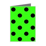 Polka Dots - Black on Neon Green Mini Greeting Card