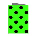 Polka Dots - Black on Neon Green Mini Greeting Cards (Pkg of 8)