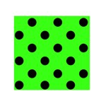 Polka Dots - Black on Neon Green Greeting Card 5  x 7 