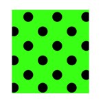 Polka Dots - Black on Neon Green Greeting Card 4.5  x 6 