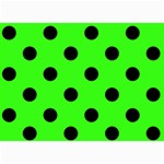 Polka Dots - Black on Neon Green 5  x 7  Photo Cards