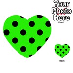 Polka Dots - Black on Neon Green Multi-purpose Cards (Heart)