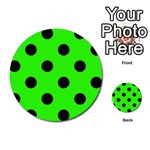 Polka Dots - Black on Neon Green Multi-purpose Cards (Round)