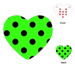 Polka Dots - Black on Neon Green Playing Cards (Heart)