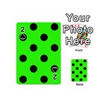 Polka Dots - Black on Neon Green Playing Cards 54 (Mini)