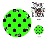 Polka Dots - Black on Neon Green Playing Cards 54 (Round)