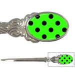 Polka Dots - Black on Neon Green Letter Opener